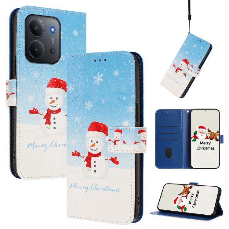 Christmas Series Buckle Leather Phone Case with Hand Strap, For Redmi Note 15 Pro+ 5G 163.3mm/Poco M8 Pro 5G, For Redmi Note 15 5G / 4G 164mm / Poco M8 5G, For Redmi 15C 5G / 4G EU 173mm / Poco C85 5G, For Xiaomi Poco M7 4G 169mm                       ...