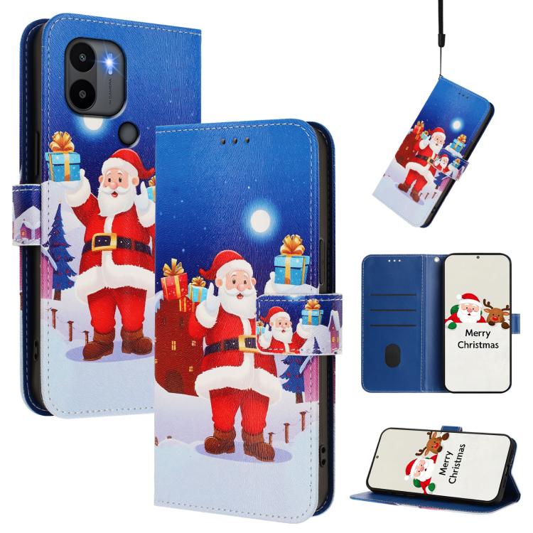 Christmas Series Buckle Leather Phone Case with Hand Strap, For Redmi 12 4G / 5G / Note 12R, For Redmi Note 12T Pro / K50i, For Redmi Note 12 Turbo 5G / Xiaomi Poco F5, For Redmi K60 / K60 Pro, For Redmi Note 11 / 11S / 12S 4G Global                   ...