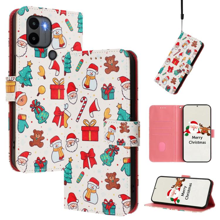 Christmas Series Buckle Leather Phone Case with Hand Strap, For Redmi 12 4G / 5G / Note 12R, For Redmi Note 12T Pro / K50i, For Redmi Note 12 Turbo 5G / Xiaomi Poco F5, For Redmi K60 / K60 Pro, For Redmi Note 11 / 11S / 12S 4G Global                   ...