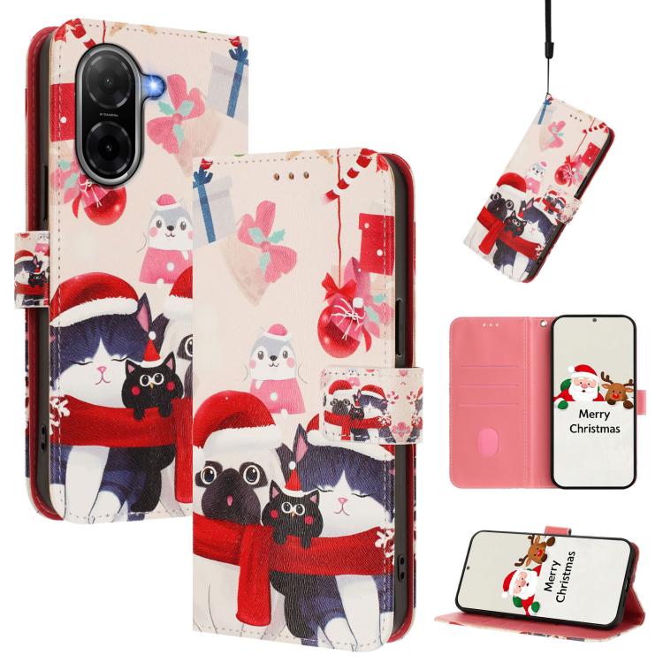 Christmas Series Buckle Leather Phone Case with Hand Strap, For Redmi A5 4G 173.3mm, For Redmi A5 4G 171.7mm / Xiaomi Poco C71, For Redmi Note 13 Pro / 14S 4G Global, For Redmi Note 14 4G 164.84mm, For Redmi Note 14 Pro 5G / Note 14 Pro+ 5G            ...