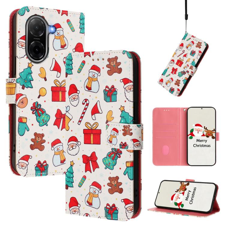 Christmas Series Buckle Leather Phone Case with Hand Strap, For Redmi A5 4G 173.3mm, For Redmi A5 4G 171.7mm / Xiaomi Poco C71, For Redmi Note 13 Pro / 14S 4G Global, For Redmi Note 14 4G 164.84mm, For Redmi Note 14 Pro 5G / Note 14 Pro+ 5G            ...