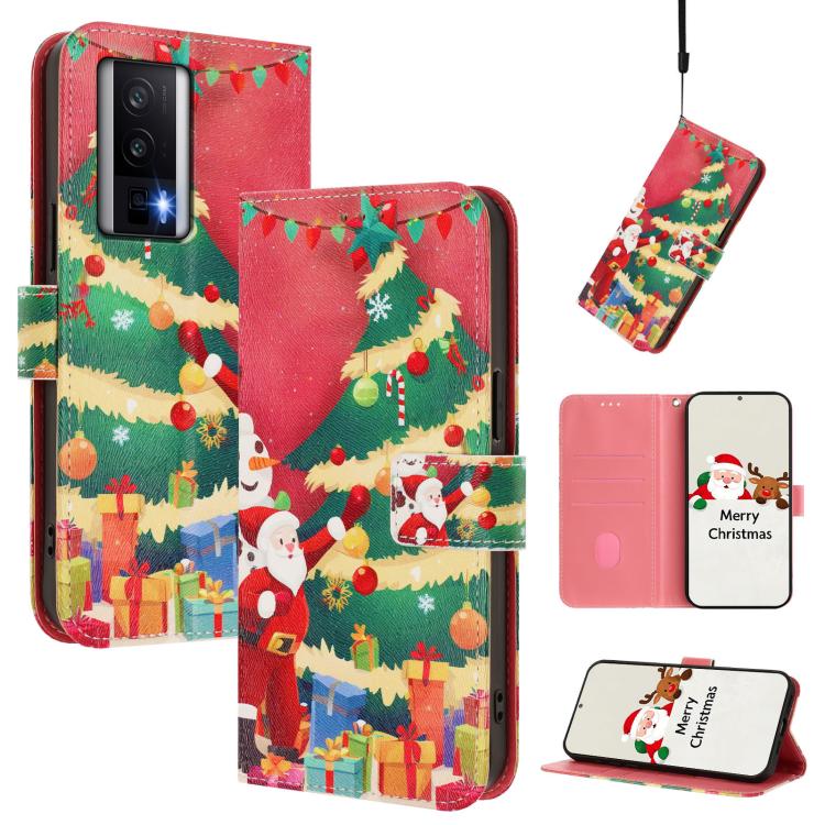 Christmas Series Buckle Leather Phone Case with Hand Strap, For Redmi 12 4G / 5G / Note 12R, For Redmi Note 12T Pro / K50i, For Redmi Note 12 Turbo 5G / Xiaomi Poco F5, For Redmi K60 / K60 Pro, For Redmi Note 11 / 11S / 12S 4G Global                   ...