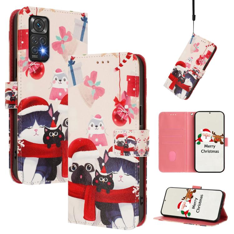 Christmas Series Buckle Leather Phone Case with Hand Strap, For Redmi 12 4G / 5G / Note 12R, For Redmi Note 12T Pro / K50i, For Redmi Note 12 Turbo 5G / Xiaomi Poco F5, For Redmi K60 / K60 Pro, For Redmi Note 11 / 11S / 12S 4G Global                   ...
