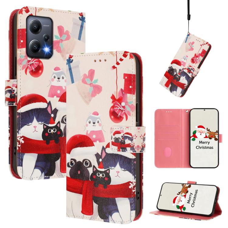 Christmas Series Buckle Leather Phone Case with Hand Strap, For Redmi A1 4G / A2 4G, For Redmi Note 12 Pro+ 5G Global, For Redmi Note 12 5G Global / Xiaomi Poco X5, For Redmi 10 5G / Note 11E 5G, For Redmi Note 11 Pro+ 5G EU                            ...