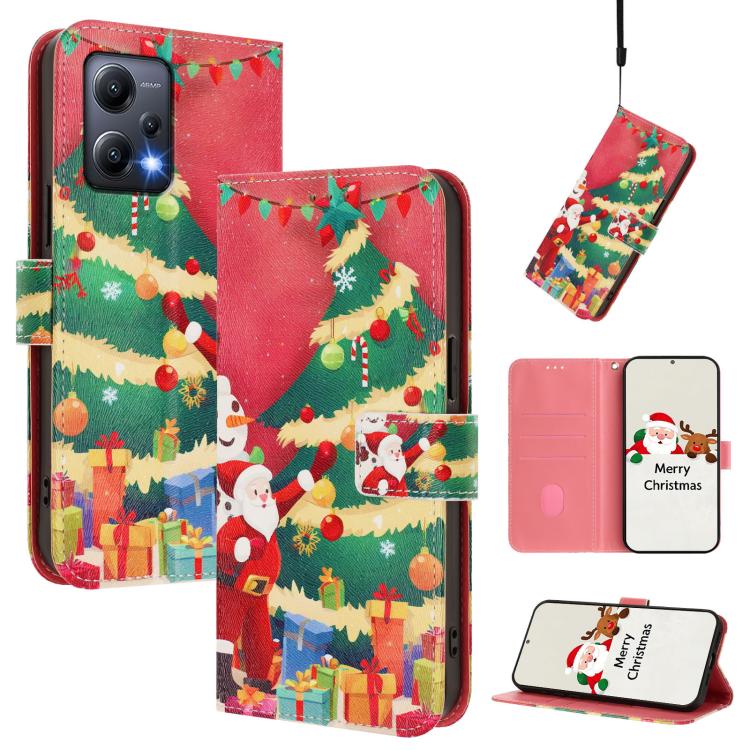 Christmas Series Buckle Leather Phone Case with Hand Strap, For Redmi A1 4G / A2 4G, For Redmi Note 12 Pro+ 5G Global, For Redmi Note 12 5G Global / Xiaomi Poco X5, For Redmi 10 5G / Note 11E 5G, For Redmi Note 11 Pro+ 5G EU                            ...