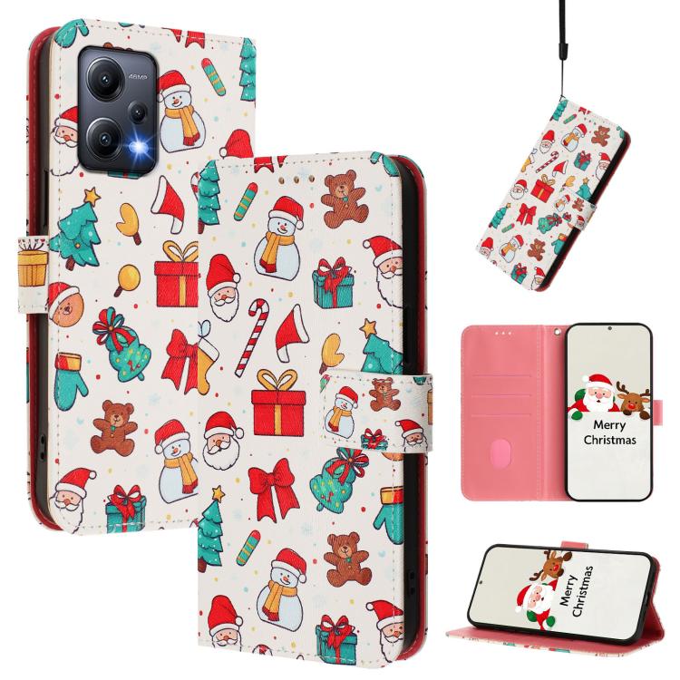 Christmas Series Buckle Leather Phone Case with Hand Strap, For Redmi A1 4G / A2 4G, For Redmi Note 12 Pro+ 5G Global, For Redmi Note 12 5G Global / Xiaomi Poco X5, For Redmi 10 5G / Note 11E 5G, For Redmi Note 11 Pro+ 5G EU                            ...