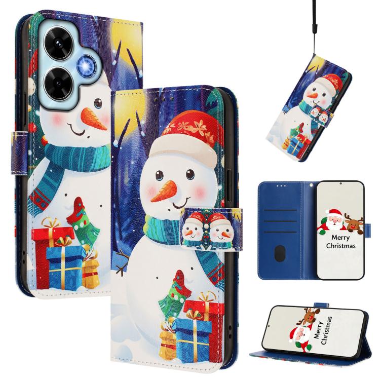 Christmas Series Buckle Leather Phone Case with Hand Strap, For Redmi 14C 4G / A4 5G / 14R 5G / A3 Pro, For Redmi K70 Ultra 5G, For Redmi A3 4G / A3x 4G, For Redmi 13C 4G / 5G / Xiaomi Poco C65 / M6, For Redmi Note 13 4G Global                         ...