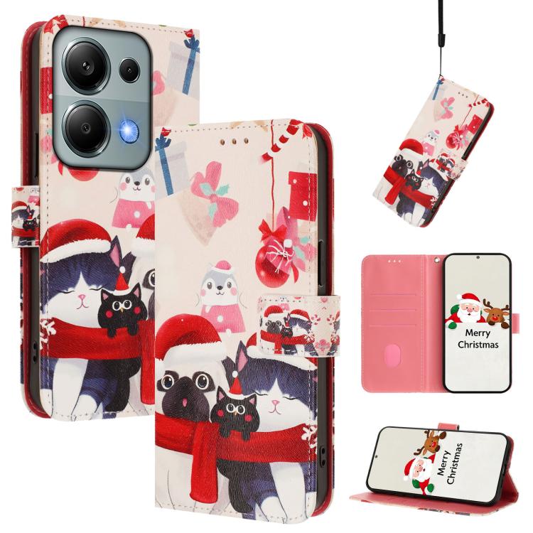 Christmas Series Buckle Leather Phone Case with Hand Strap, For Redmi A5 4G 173.3mm, For Redmi A5 4G 171.7mm / Xiaomi Poco C71, For Redmi Note 13 Pro / 14S 4G Global, For Redmi Note 14 4G 164.84mm, For Redmi Note 14 Pro 5G / Note 14 Pro+ 5G            ...