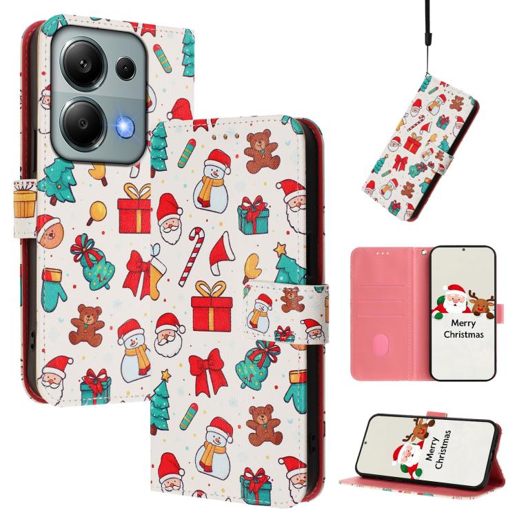 Christmas Series Buckle Leather Phone Case with Hand Strap, For Redmi A5 4G 173.3mm, For Redmi A5 4G 171.7mm / Xiaomi Poco C71, For Redmi Note 13 Pro / 14S 4G Global, For Redmi Note 14 4G 164.84mm, For Redmi Note 14 Pro 5G / Note 14 Pro+ 5G            ...