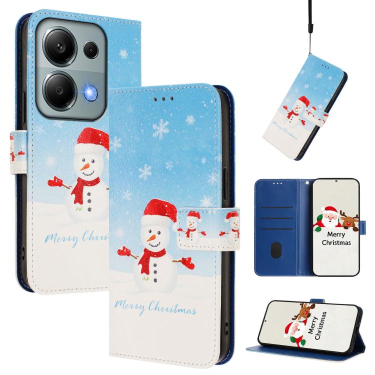 Christmas Series Buckle Leather Phone Case with Hand Strap, For Redmi A5 4G 173.3mm, For Redmi A5 4G 171.7mm / Xiaomi Poco C71, For Redmi Note 13 Pro / 14S 4G Global, For Redmi Note 14 4G 164.84mm, For Redmi Note 14 Pro 5G / Note 14 Pro+ 5G            ...