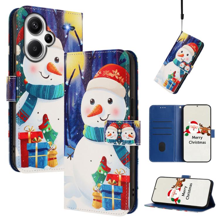 Christmas Series Buckle Leather Phone Case with Hand Strap, For Redmi 14C 4G / A4 5G / 14R 5G / A3 Pro, For Redmi K70 Ultra 5G, For Redmi A3 4G / A3x 4G, For Redmi 13C 4G / 5G / Xiaomi Poco C65 / M6, For Redmi Note 13 4G Global                         ...