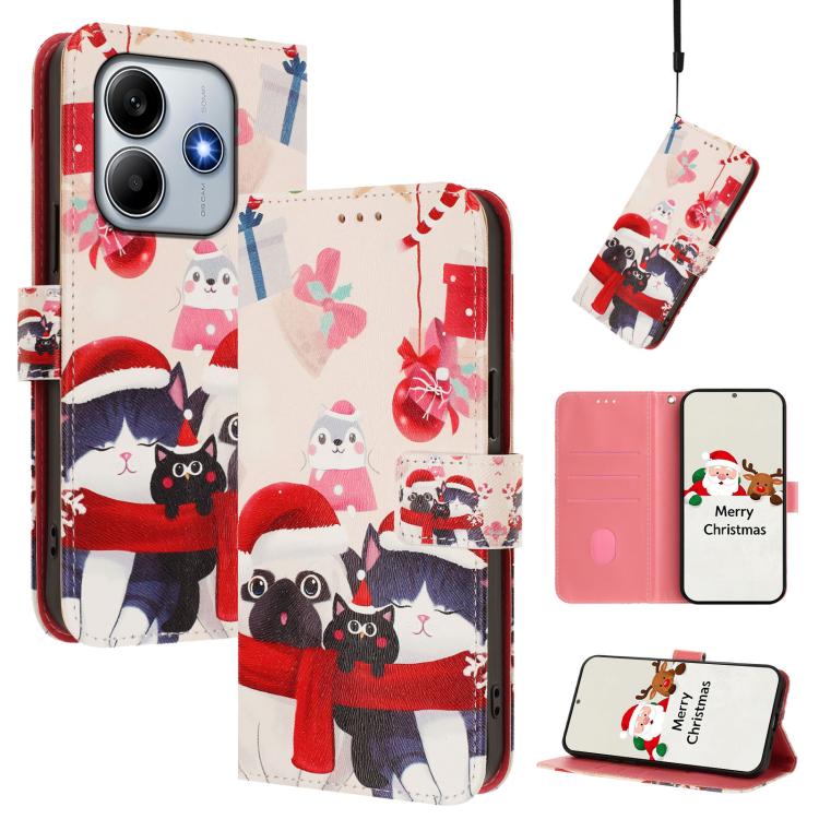 Christmas Series Buckle Leather Phone Case with Hand Strap, For Redmi A5 4G 173.3mm, For Redmi A5 4G 171.7mm / Xiaomi Poco C71, For Redmi Note 13 Pro / 14S 4G Global, For Redmi Note 14 4G 164.84mm, For Redmi Note 14 Pro 5G / Note 14 Pro+ 5G            ...