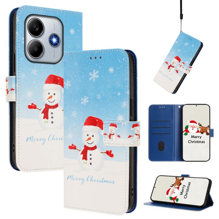 Christmas Series Buckle Leather Phone Case with Hand Strap, For Redmi A5 4G 173.3mm, For Redmi A5 4G 171.7mm / Xiaomi Poco C71, For Redmi Note 13 Pro / 14S 4G Global, For Redmi Note 14 4G 164.84mm, For Redmi Note 14 Pro 5G / Note 14 Pro+ 5G            ...