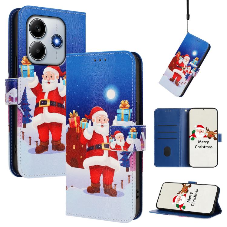 Christmas Series Buckle Leather Phone Case with Hand Strap, For Redmi A5 4G 173.3mm, For Redmi A5 4G 171.7mm / Xiaomi Poco C71, For Redmi Note 13 Pro / 14S 4G Global, For Redmi Note 14 4G 164.84mm, For Redmi Note 14 Pro 5G / Note 14 Pro+ 5G            ...