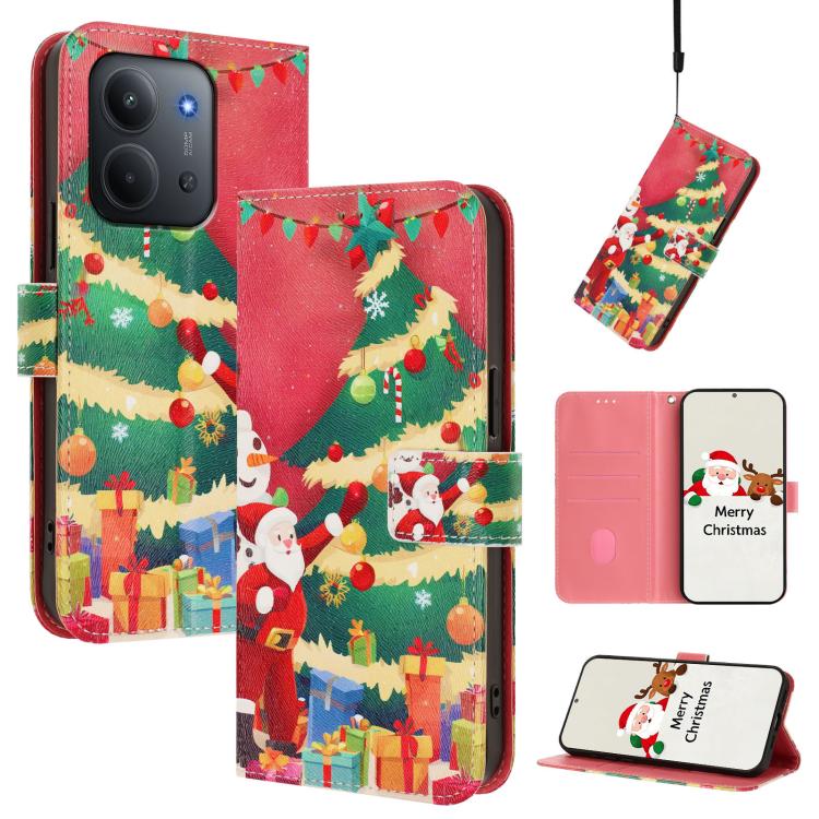 Christmas Series Buckle Leather Phone Case with Hand Strap, For Redmi Note 15 Pro+ 5G 163.3mm/Poco M8 Pro 5G, For Redmi Note 15 5G / 4G 164mm / Poco M8 5G, For Redmi 15C 5G / 4G EU 173mm / Poco C85 5G, For Xiaomi Poco M7 4G 169mm                       ...
