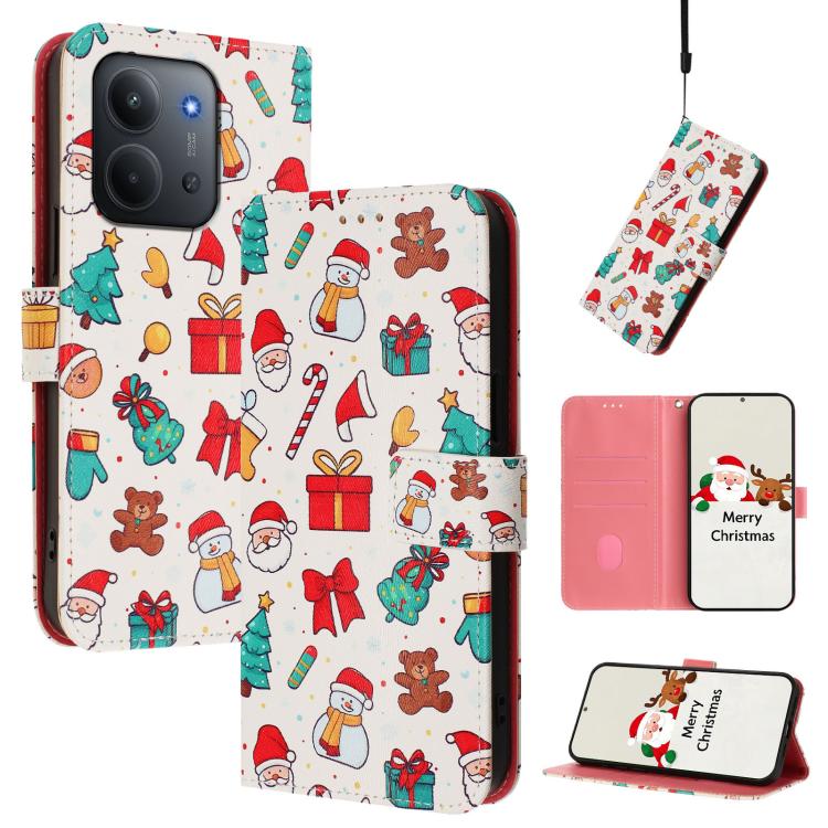 Christmas Series Buckle Leather Phone Case with Hand Strap, For Redmi Note 15 Pro+ 5G 163.3mm/Poco M8 Pro 5G, For Redmi Note 15 5G / 4G 164mm / Poco M8 5G, For Redmi 15C 5G / 4G EU 173mm / Poco C85 5G, For Xiaomi Poco M7 4G 169mm                       ...