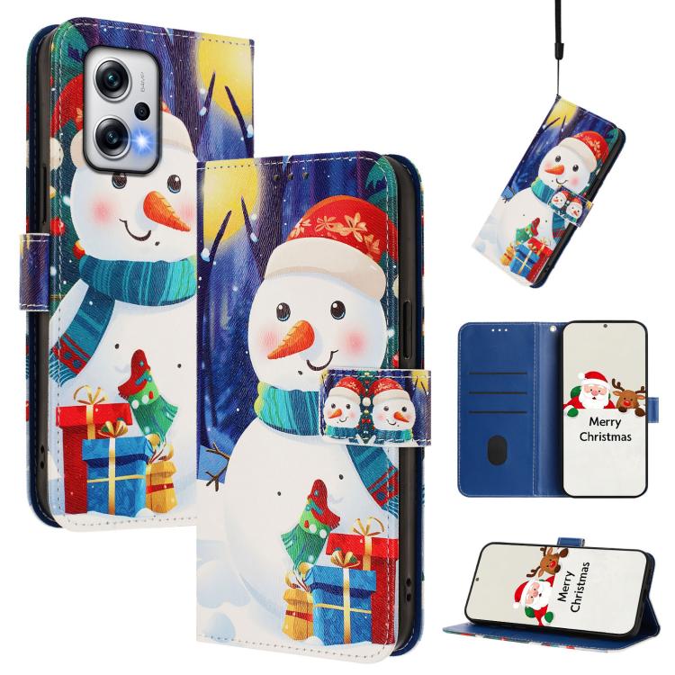 Christmas Series Buckle Leather Phone Case with Hand Strap, For Redmi 12 4G / 5G / Note 12R, For Redmi Note 12T Pro / K50i, For Redmi Note 12 Turbo 5G / Xiaomi Poco F5, For Redmi K60 / K60 Pro, For Redmi Note 11 / 11S / 12S 4G Global                   ...
