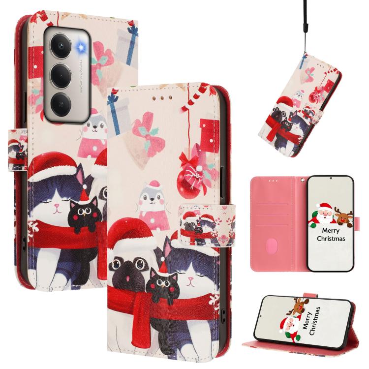 Christmas Series Buckle Leather Phone Case with Hand Strap, For Redmi Note 15 Pro+ 5G 163.3mm/Poco M8 Pro 5G, For Redmi Note 15 5G / 4G 164mm / Poco M8 5G, For Redmi 15C 5G / 4G EU 173mm / Poco C85 5G, For Xiaomi Poco M7 4G 169mm                       ...
