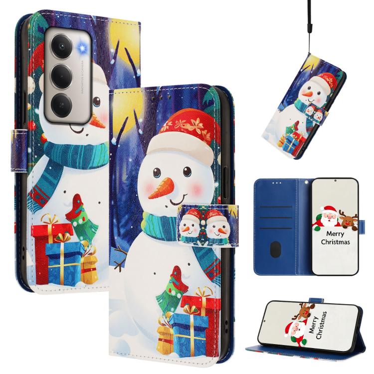 Christmas Series Buckle Leather Phone Case with Hand Strap, For Redmi Note 15 Pro+ 5G 163.3mm/Poco M8 Pro 5G, For Redmi Note 15 5G / 4G 164mm / Poco M8 5G, For Redmi 15C 5G / 4G EU 173mm / Poco C85 5G, For Xiaomi Poco M7 4G 169mm                       ...