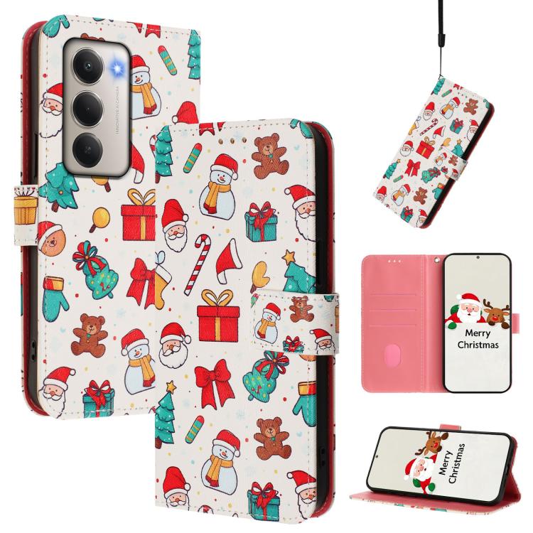 Christmas Series Buckle Leather Phone Case with Hand Strap, For Redmi Note 15 Pro+ 5G 163.3mm/Poco M8 Pro 5G, For Redmi Note 15 5G / 4G 164mm / Poco M8 5G, For Redmi 15C 5G / 4G EU 173mm / Poco C85 5G, For Xiaomi Poco M7 4G 169mm                       ...