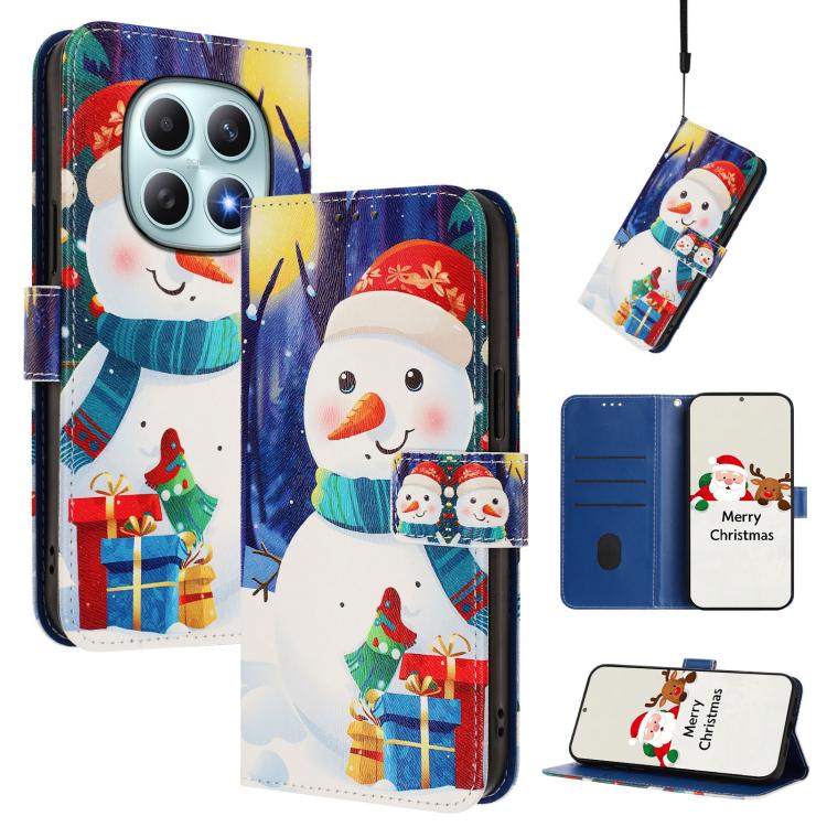 Christmas Series Buckle Leather Phone Case with Hand Strap, For Redmi Note 15 Pro+ 5G 163.3mm/Poco M8 Pro 5G, For Redmi Note 15 5G / 4G 164mm / Poco M8 5G, For Redmi 15C 5G / 4G EU 173mm / Poco C85 5G, For Xiaomi Poco M7 4G 169mm                       ...