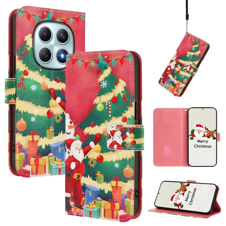 Christmas Series Buckle Leather Phone Case with Hand Strap, For Redmi Note 15 Pro+ 5G 163.3mm/Poco M8 Pro 5G, For Redmi Note 15 5G / 4G 164mm / Poco M8 5G, For Redmi 15C 5G / 4G EU 173mm / Poco C85 5G, For Xiaomi Poco M7 4G 169mm                       ...