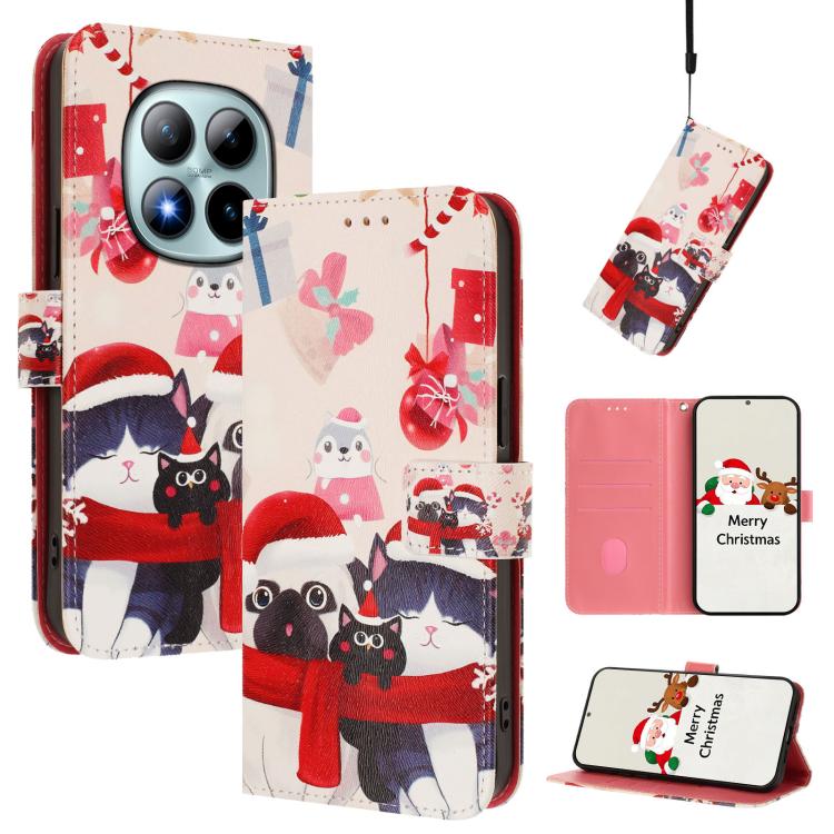 Christmas Series Buckle Leather Phone Case with Hand Strap, For Redmi Note 15 Pro+ 5G 163.3mm/Poco M8 Pro 5G, For Redmi Note 15 5G / 4G 164mm / Poco M8 5G, For Redmi 15C 5G / 4G EU 173mm / Poco C85 5G, For Xiaomi Poco M7 4G 169mm                       ...