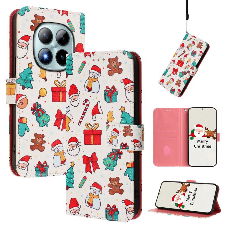 Christmas Series Buckle Leather Phone Case with Hand Strap, For Redmi Note 15 Pro+ 5G 163.3mm/Poco M8 Pro 5G, For Redmi Note 15 5G / 4G 164mm / Poco M8 5G, For Redmi 15C 5G / 4G EU 173mm / Poco C85 5G, For Xiaomi Poco M7 4G 169mm                       ...