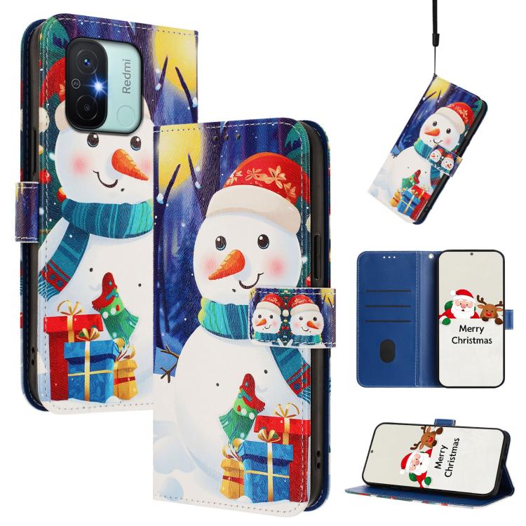 Christmas Series Buckle Leather Phone Case with Hand Strap, For Xiaomi 14 Ultra 5G, For Xiaomi 14 Pro 5G, For Xiaomi 14 5G, For Xiaomi 13T / 13T Pro / Redmi K60 Ultra 5G, For Xiaomi 13 Ultra, For Xiaomi Civi 3 5G, For Xiaomi Poco C55 / Redmi 11A       ...