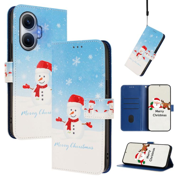 Christmas Series Buckle Leather Phone Case with Hand Strap, For Xiaomi 15T Pro 5G, For Xiaomi 15T 5G, For Xiaomi 15S Pro 5G, For Xiaomi Poco F7 / Redmi Turbo 4 Pro, For Xiaomi Poco F7 Ultra / Redmi K80 Pro, For Xiaomi Poco F7 Pro / Redmi K80           ...