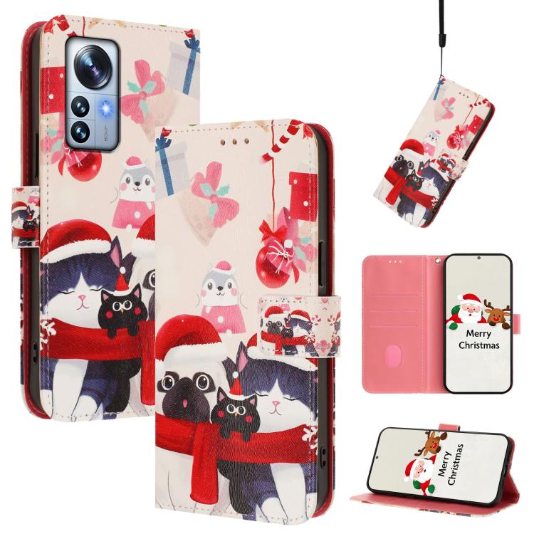Christmas Series Buckle Leather Phone Case with Hand Strap, For Xiaomi 13 Pro 5G, For Xiaomi 13 5G, For Xiaomi 12T / 12T Pro / Redmi K50 Ultra, For Xiaomi 12S Ultra, For Xiaomi 12 Pro / 12S Pro, For Xiaomi 12 5G / 12X 5G / 12S 5G, For Xiaomi 12 Lite   ...