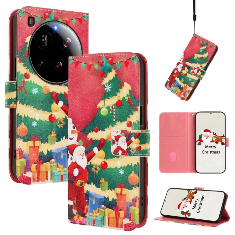 Christmas Series Buckle Leather Phone Case with Hand Strap, For Xiaomi 15T Pro 5G, For Xiaomi 15T 5G, For Xiaomi 15S Pro 5G, For Xiaomi Poco F7 / Redmi Turbo 4 Pro, For Xiaomi Poco F7 Ultra / Redmi K80 Pro, For Xiaomi Poco F7 Pro / Redmi K80           ...