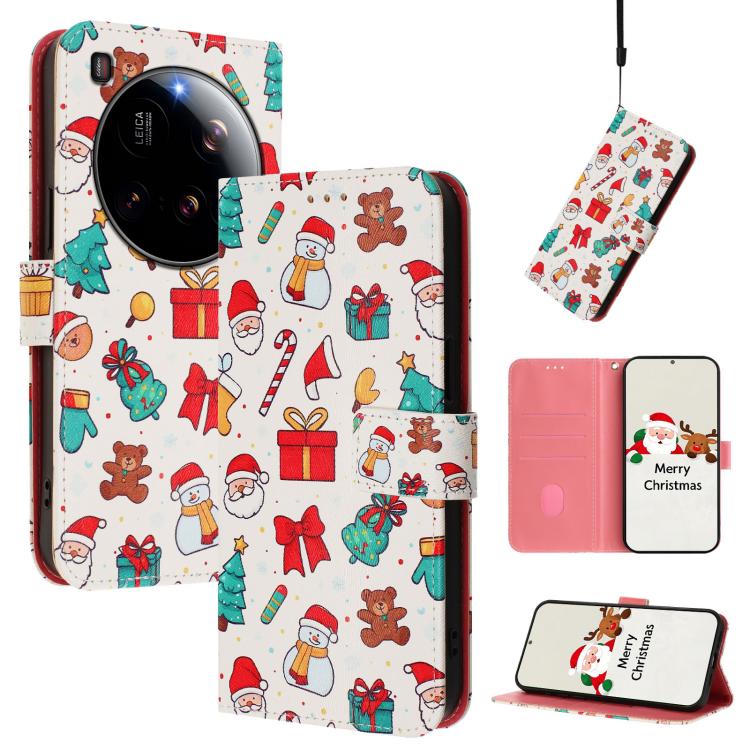 Christmas Series Buckle Leather Phone Case with Hand Strap, For Xiaomi 15T Pro 5G, For Xiaomi 15T 5G, For Xiaomi 15S Pro 5G, For Xiaomi Poco F7 / Redmi Turbo 4 Pro, For Xiaomi Poco F7 Ultra / Redmi K80 Pro, For Xiaomi Poco F7 Pro / Redmi K80           ...