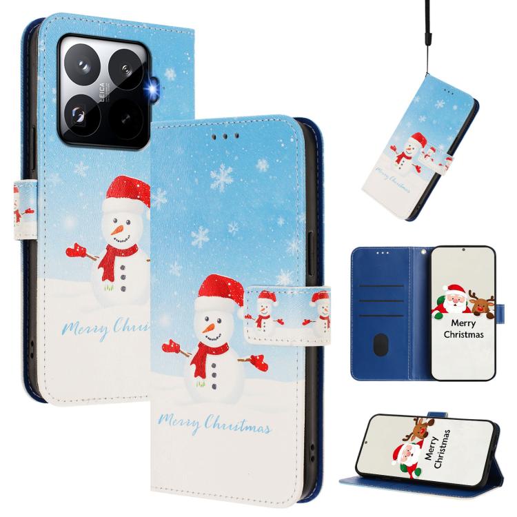 Christmas Series Buckle Leather Phone Case with Hand Strap, For Xiaomi 15T Pro 5G, For Xiaomi 15T 5G, For Xiaomi 15S Pro 5G, For Xiaomi Poco F7 / Redmi Turbo 4 Pro, For Xiaomi Poco F7 Ultra / Redmi K80 Pro, For Xiaomi Poco F7 Pro / Redmi K80           ...