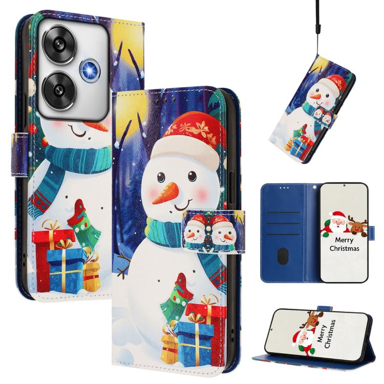 Christmas Series Buckle Leather Phone Case with Hand Strap, For Xiaomi 15 Pro, For Xiaomi 15, For Xiaomi 14T Pro 5G, For Xiaomi 14T 5G, For Xiaomi Poco F6 5G, For Xiaomi Poco F6 Pro 5G, For Xiaomi Poco X6 Neo 5G, For Xiaomi Poco X6 Pro