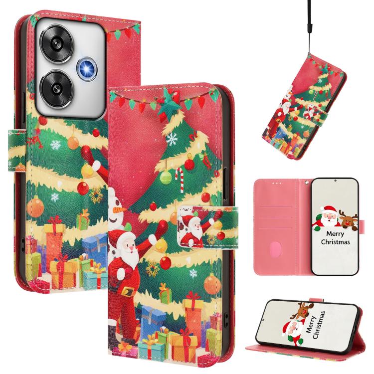Christmas Series Buckle Leather Phone Case with Hand Strap, For Xiaomi 15 Pro, For Xiaomi 15, For Xiaomi 14T Pro 5G, For Xiaomi 14T 5G, For Xiaomi Poco F6 5G, For Xiaomi Poco F6 Pro 5G, For Xiaomi Poco X6 Neo 5G, For Xiaomi Poco X6 Pro