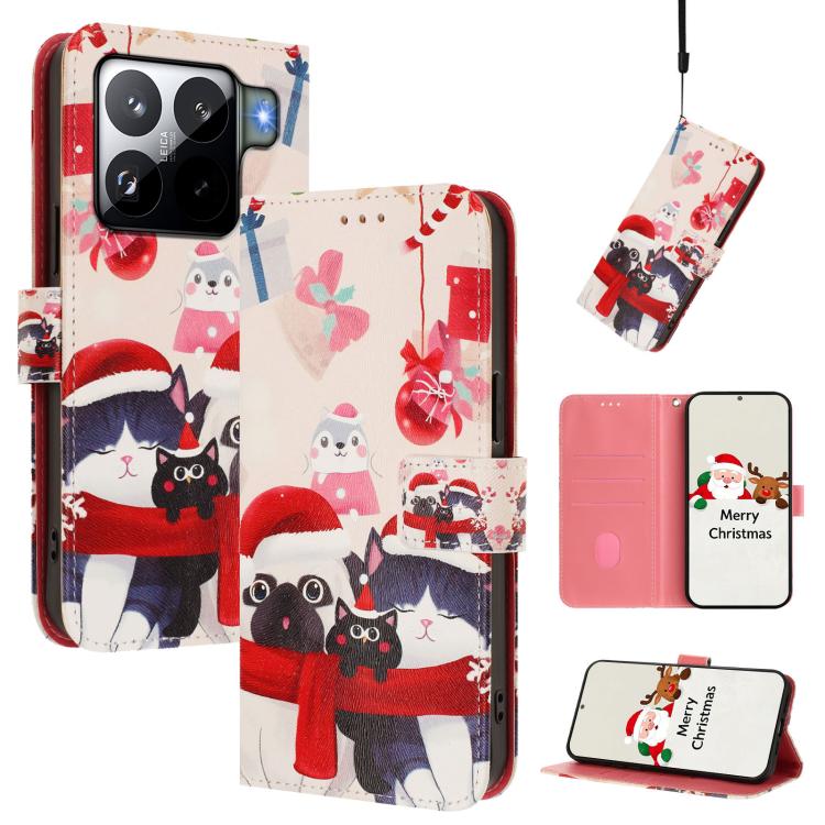 Christmas Series Buckle Leather Phone Case with Hand Strap, For Xiaomi 15T Pro 5G, For Xiaomi 15T 5G, For Xiaomi 15S Pro 5G, For Xiaomi Poco F7 / Redmi Turbo 4 Pro, For Xiaomi Poco F7 Ultra / Redmi K80 Pro, For Xiaomi Poco F7 Pro / Redmi K80           ...