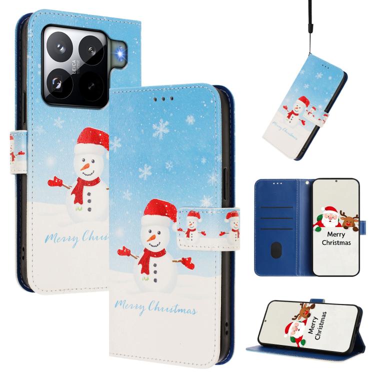 Christmas Series Buckle Leather Phone Case with Hand Strap, For Xiaomi 15T Pro 5G, For Xiaomi 15T 5G, For Xiaomi 15S Pro 5G, For Xiaomi Poco F7 / Redmi Turbo 4 Pro, For Xiaomi Poco F7 Ultra / Redmi K80 Pro, For Xiaomi Poco F7 Pro / Redmi K80           ...