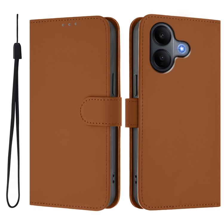 Skin Feel Solid Color Leather Phone Case with Lanyard, For vivo V60 Lite 5G Global, For vivo Y400 5G Global