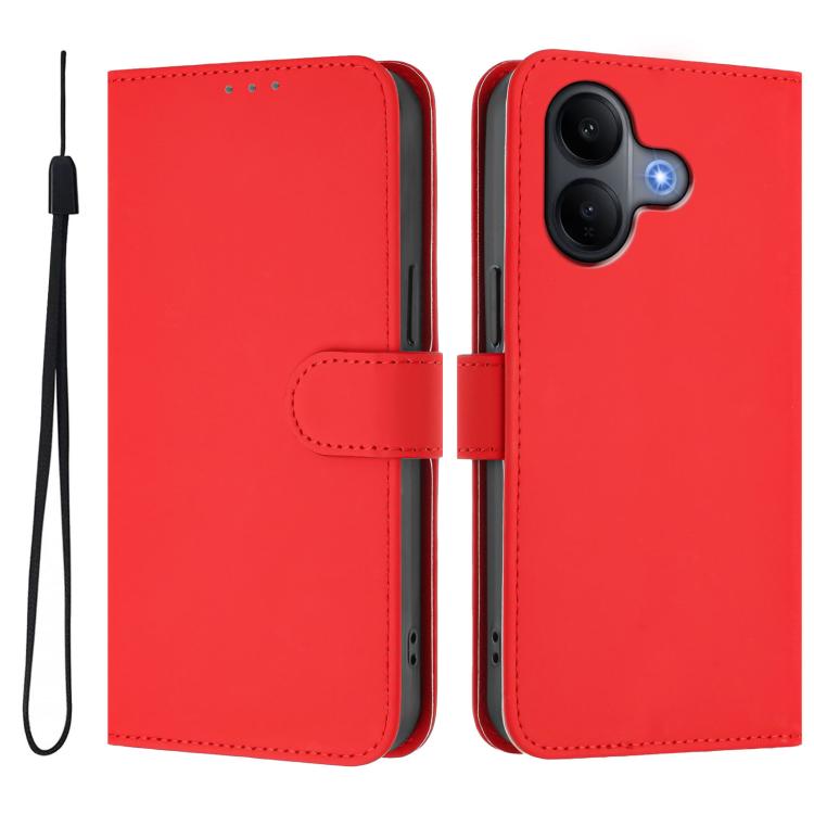 Skin Feel Solid Color Leather Phone Case with Lanyard, For vivo V60 Lite 5G Global, For vivo Y400 5G Global