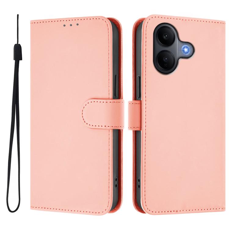 Skin Feel Solid Color Leather Phone Case with Lanyard, For vivo V60 Lite 5G Global, For vivo Y400 5G Global