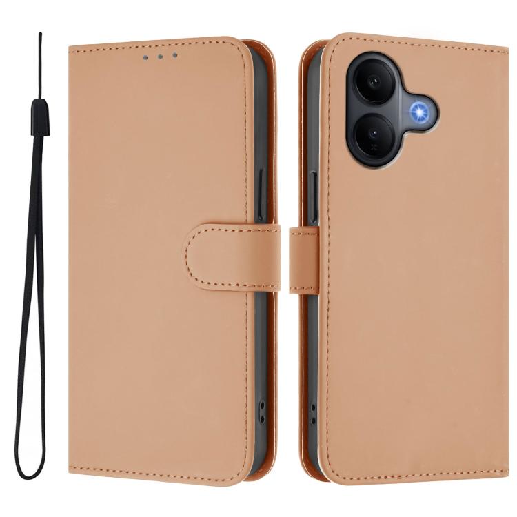 Skin Feel Solid Color Leather Phone Case with Lanyard, For vivo V60 Lite 5G Global, For vivo Y400 5G Global