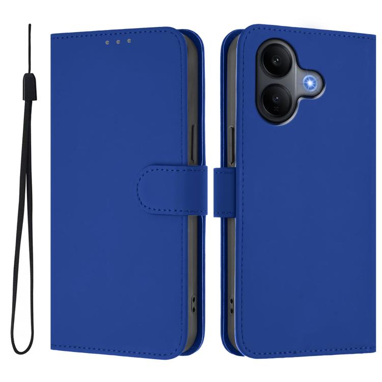 Skin Feel Solid Color Leather Phone Case with Lanyard, For vivo V60 Lite 5G Global, For vivo Y400 5G Global