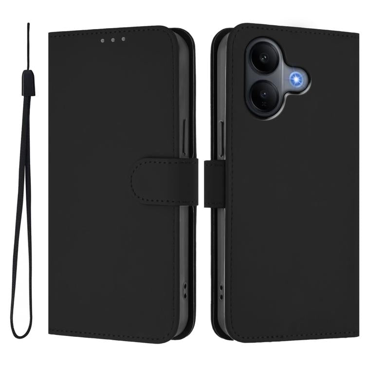 Skin Feel Solid Color Leather Phone Case with Lanyard, For vivo V60 Lite 5G Global, For vivo Y400 5G Global