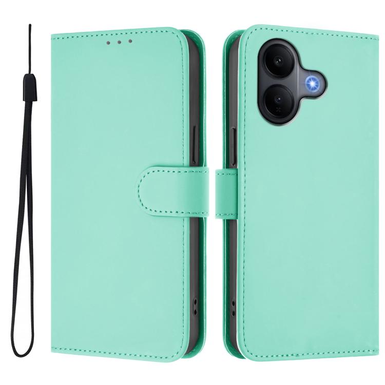 Skin Feel Solid Color Leather Phone Case with Lanyard, For vivo V60 Lite 5G Global, For vivo Y400 5G Global