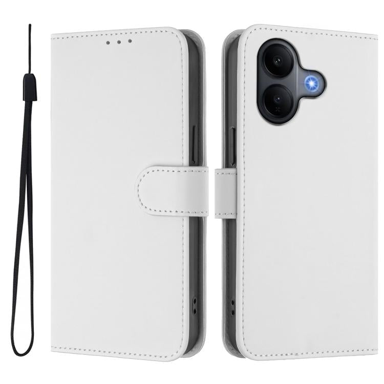 Skin Feel Solid Color Leather Phone Case with Lanyard, For vivo V60 Lite 5G Global, For vivo Y400 5G Global