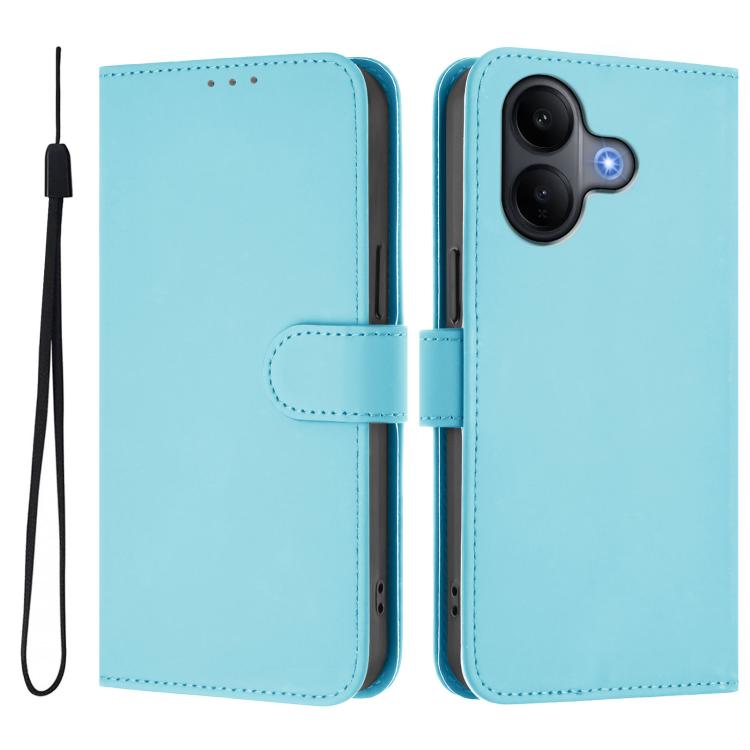 Skin Feel Solid Color Leather Phone Case with Lanyard, For vivo V60 Lite 5G Global, For vivo Y400 5G Global