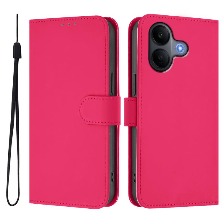 Skin Feel Solid Color Leather Phone Case with Lanyard, For vivo V60 Lite 5G Global, For vivo Y400 5G Global