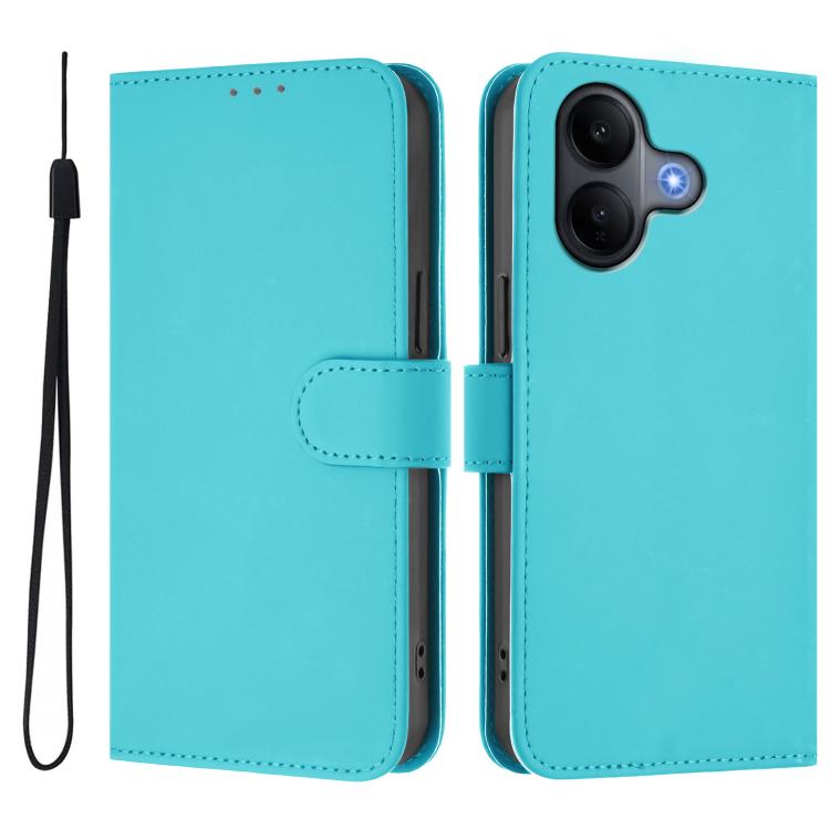 Skin Feel Solid Color Leather Phone Case with Lanyard, For vivo V60 Lite 5G Global, For vivo Y400 5G Global