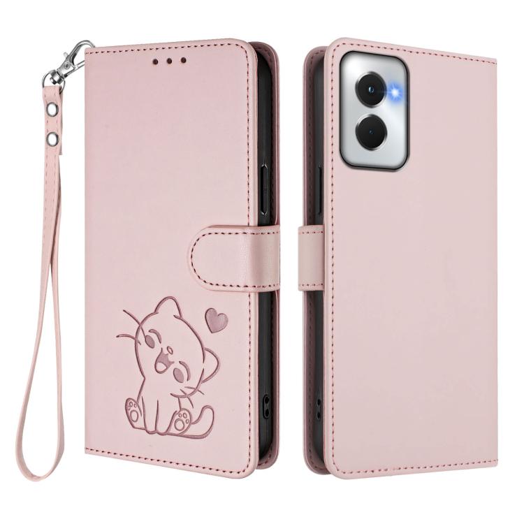 Embossed Heart Cat Leather Phone Case with Hand Strap, For Motorola Moto G Power 2024, For Motorola Edge 40 5G / Edge 2023, For Motorola Moto G84 5G, For Motorola Moto G14 4G / G54